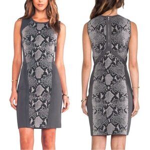 Diane Von Furstenberg Franca Bodycon Dress P XS/2 Gray Snake